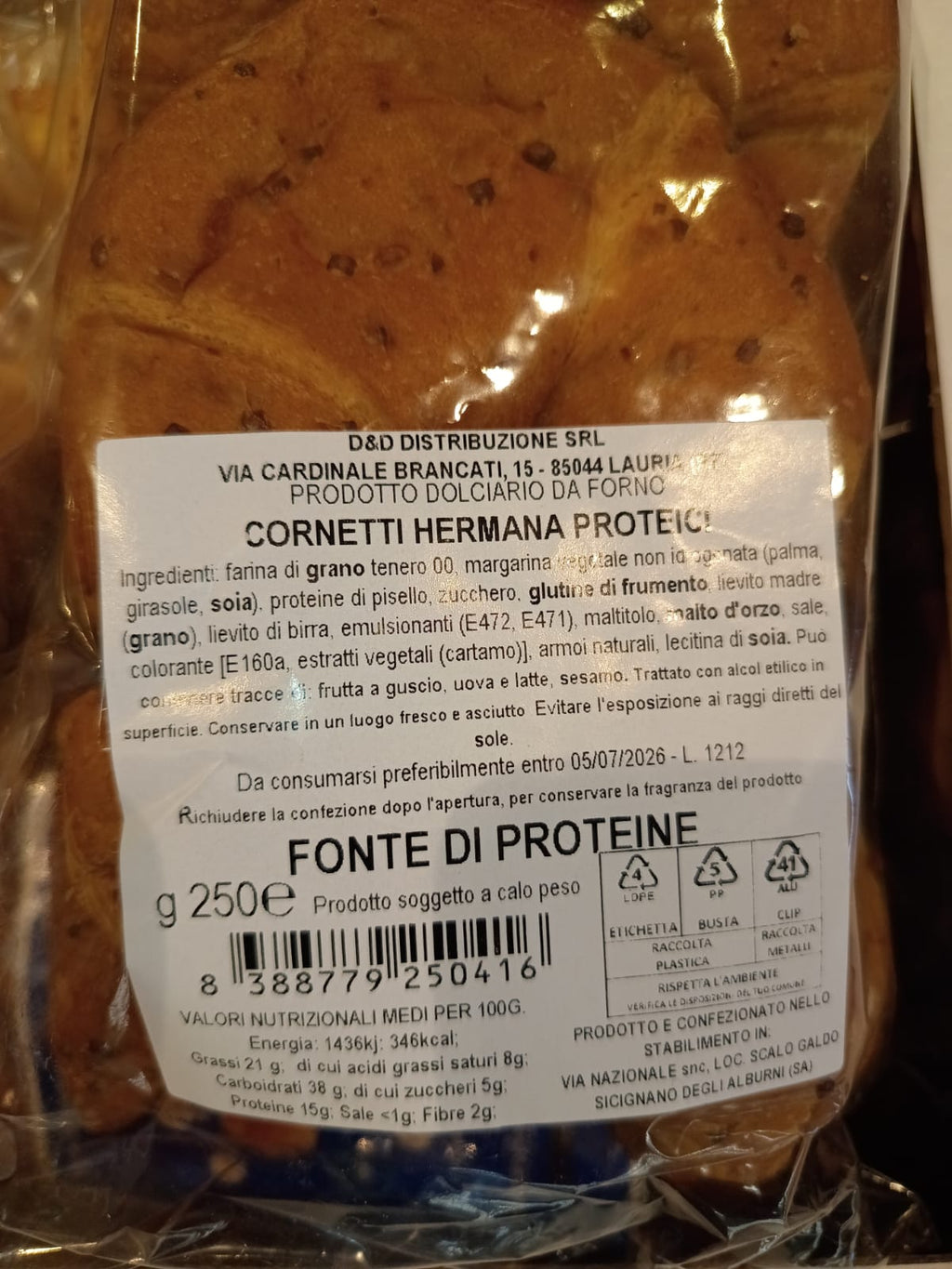 I CORNETTI "I PROTEICI" DI HERMANA 250 gr