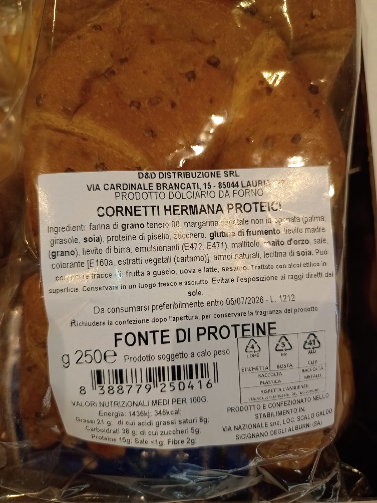 I CORNETTI "I PROTEICI" DI HERMANA 250 gr