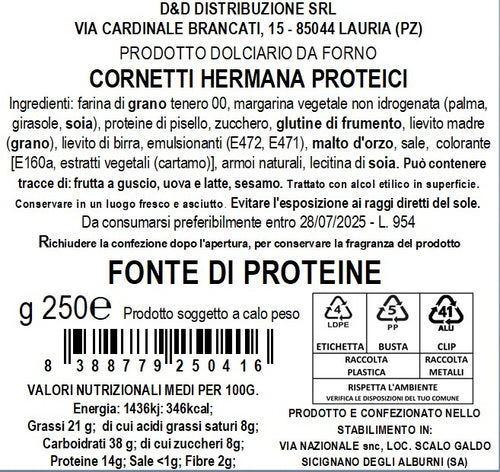 I CORNETTI "I PROTEICI" DI HERMANA 250 gr