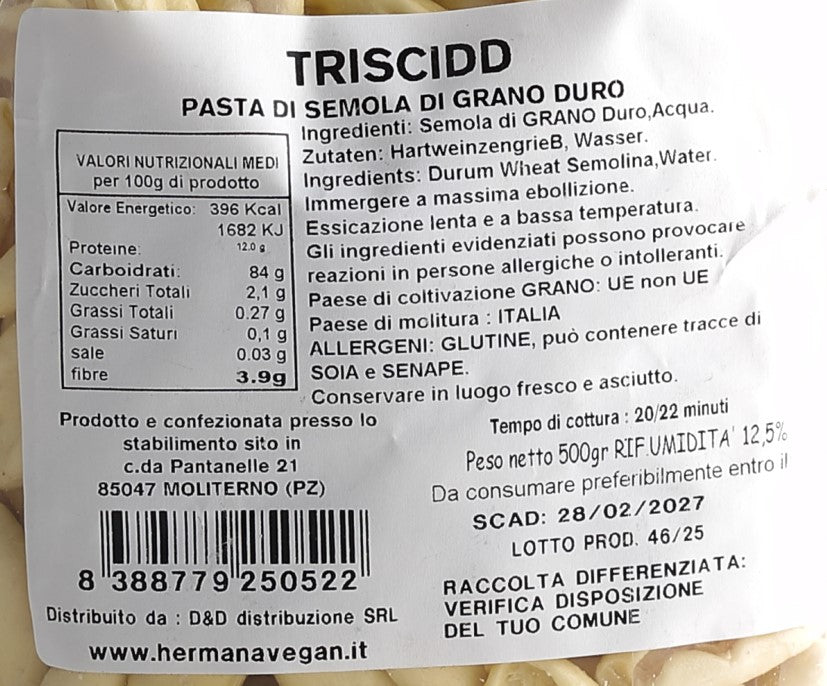 I TRASCIDD "NON LA SOLITA PASTA" DI HERMANA 500 GR